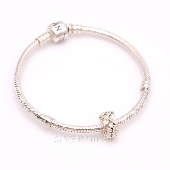 Authentic PANDORA Sterling Silver White Daisy Flower Spacer Charm - Picture 5 of 7